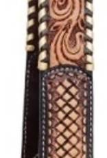 Rafter T Ranch Company Shoulder Strap with Tooling, TT Finish, Golden Whipstitch & Hand Paint Sun Flower 25″