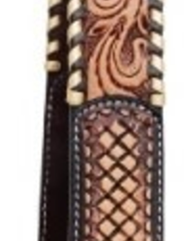 Rafter T Ranch Company Shoulder Strap with Tooling, TT Finish, Golden Whipstitch & Hand Paint Sun Flower 25″