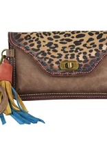 Catchfly Small Clutch Brown & Leopard