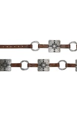 Catchfly Ladie's Belt Brown Strap w/Old Silver Conchos