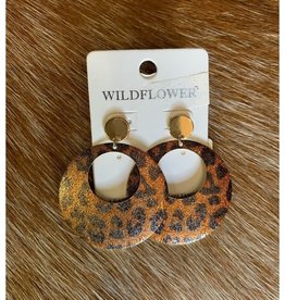 Accessories 806 Metal Cheetah Hoop Earrings