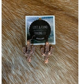 Lost & Found Trading Company Copper  Cactus Earrings