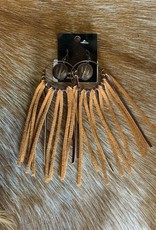 Leather Tassel Hoop w/Cactus Earrings
