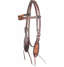 MARTIN Floral Tooled Dyed Edged Latigo Ties Headstall