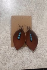 Dakota Cowgirl Large Leaf Earrings w/rocks