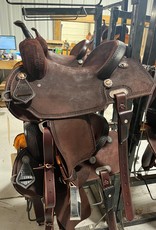 Burns Saddlery 3018 4530MD Chocolate RO Barrel Saddle w/celtic border