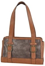 Catchfly Satchel Brushed Metallic w/Tan Trim