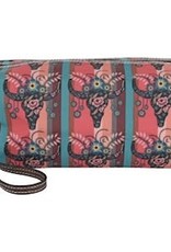 Catchfly Cosmetic Pouch Custom Coral/Turq Steer Head