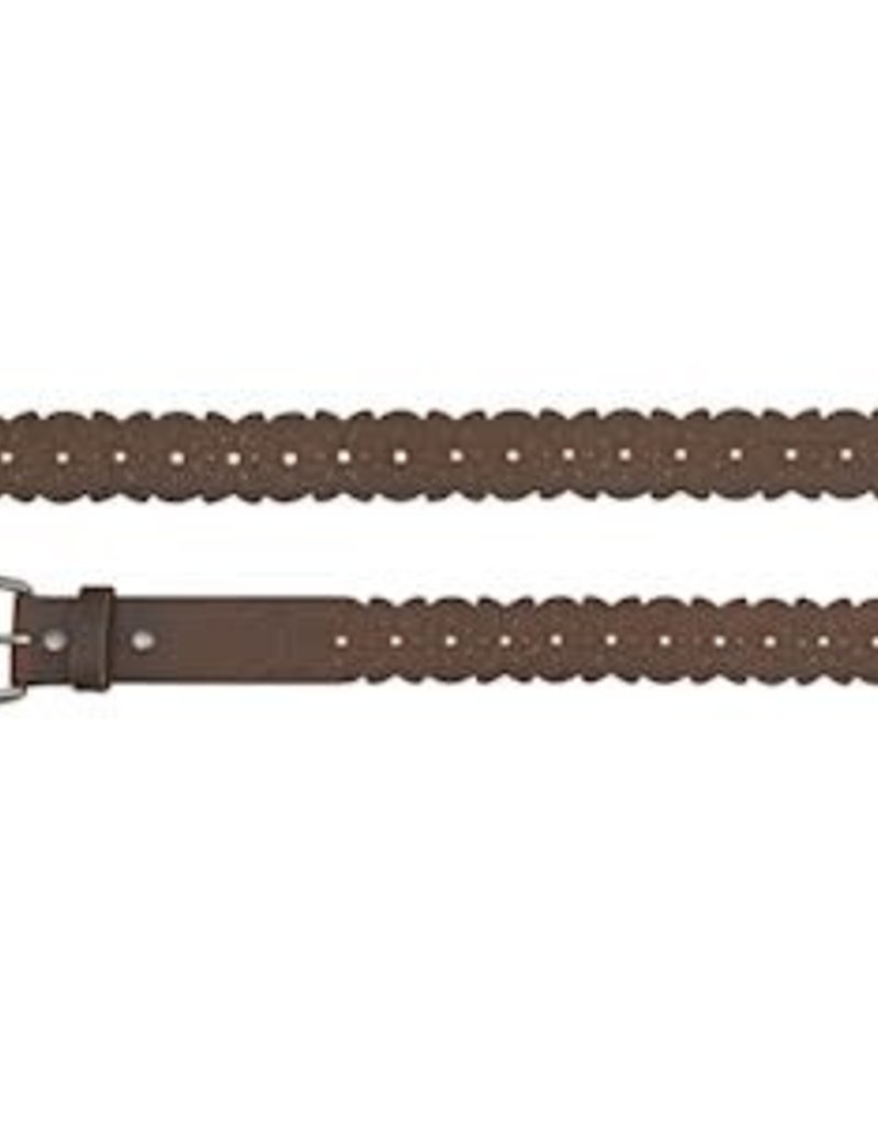 Catchfly Ladies Belt Brown W/Laser Cut Details - Gold Buckle Tack