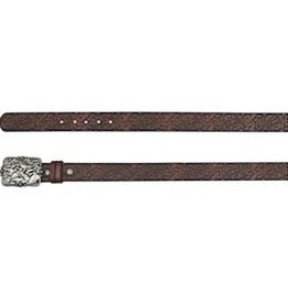 Catchfly Ladies Belt Brown W/Leafy Tooled Pattern