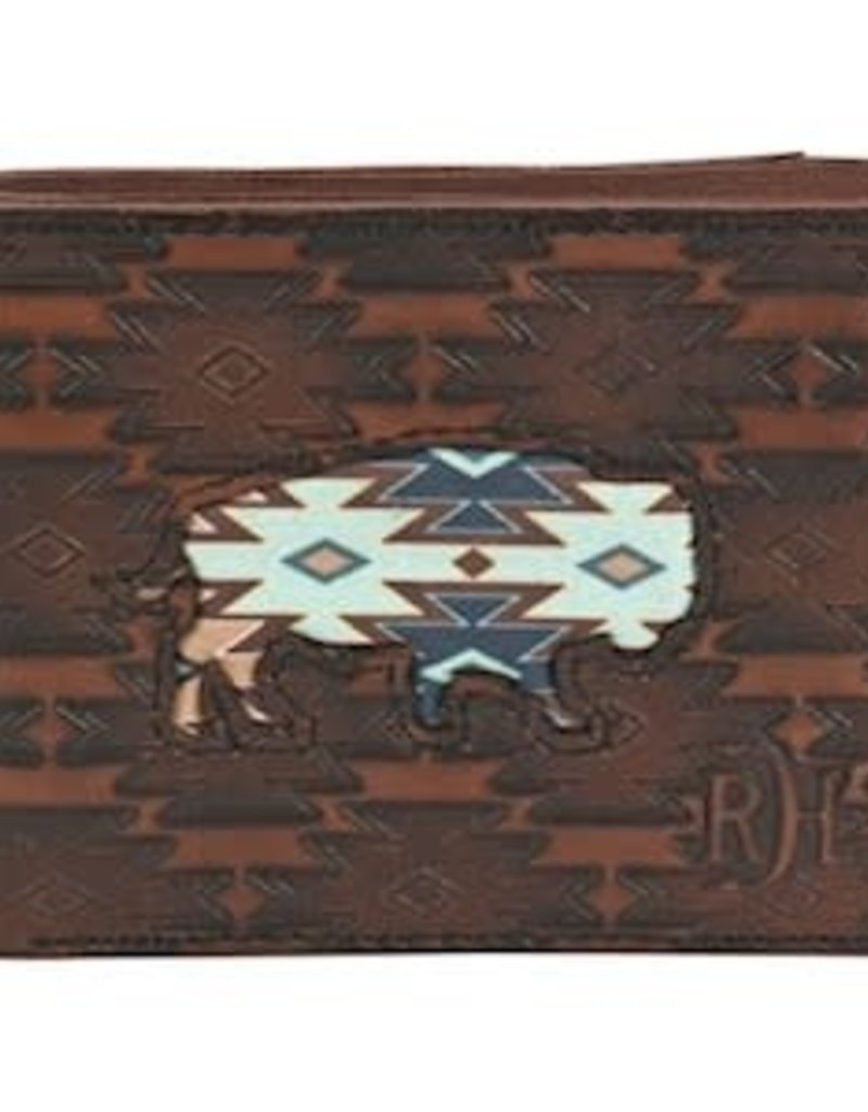 Red Dirt Hat Co Mens Bifold Wallet Southwest Buffalo Inlay