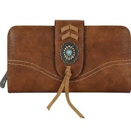 Justin Wallet Brown w/Laced Trim