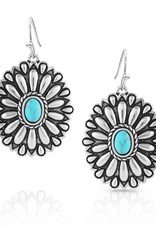 Montana Silversmiths Sunflower Concho Turquoise Earrings