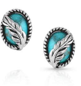 Montana Silversmiths World's Feather Turquoise Post Earrings