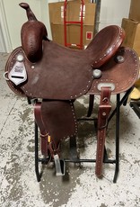 Burns Saddlery 1530HD Chocolate Barrel Saddle w/silver spots