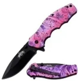 MTech USA Pocket Folding Knife Pink Handle Spring Assisted