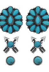 Attitude Turquoise Flair Earring Set