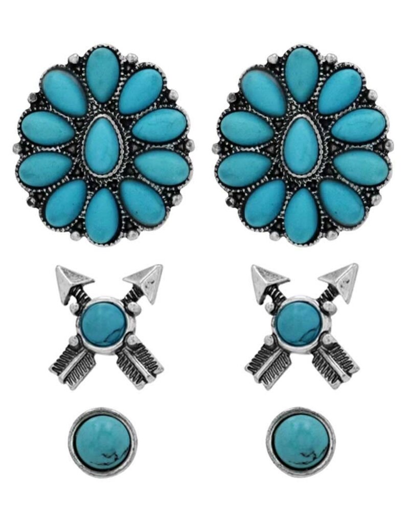 Attitude Turquoise Flair Earring Set