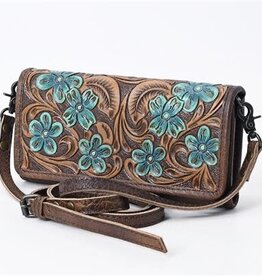 American Darling Painted Turquoise Crossbody Wallet