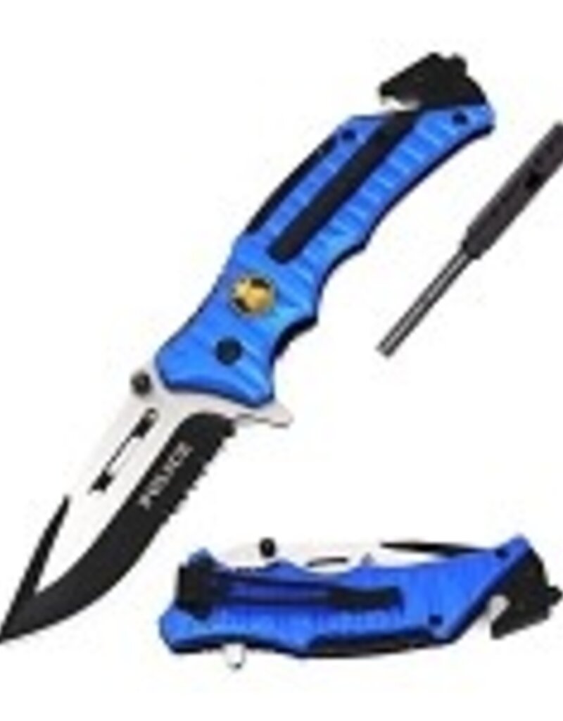 Cutlery Wholesale PD Tactical Knife w/firestarter & whistle