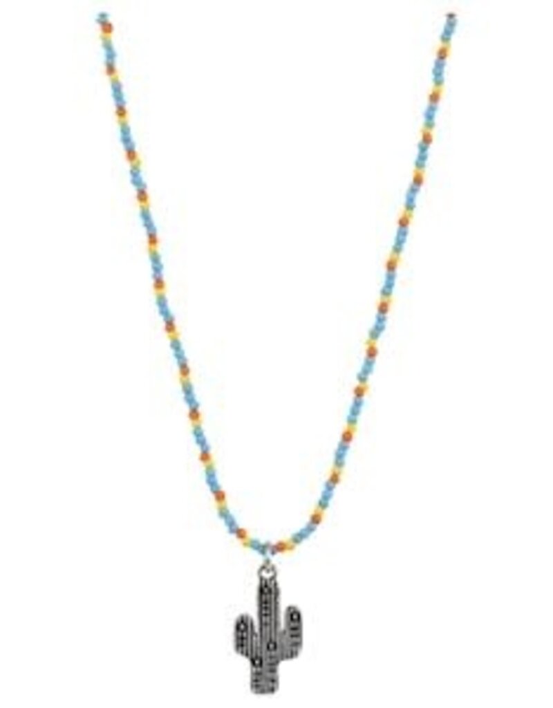 Justin Saguaro Charm w/Beads Necklace