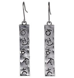 Justin Ranch Brands Stamped Linear Bar Earrings