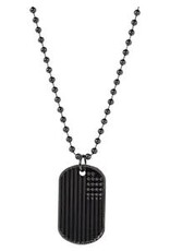 Justin Dog Tag Pendant w/American Flag Necklace