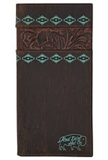 Red Dirt Hat Co Rodeo Wallet Tooled w/Turq Design