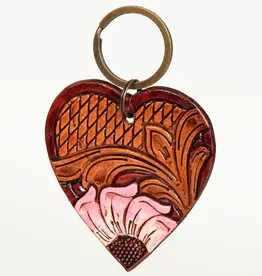 American Darling Heart Keychain w/flower