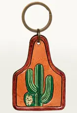 American Darling Eartag Keychain w/Saguaro Cactus