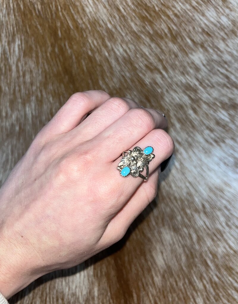 Indian Touch of Gallup Kingman Turquoise Ring size 8