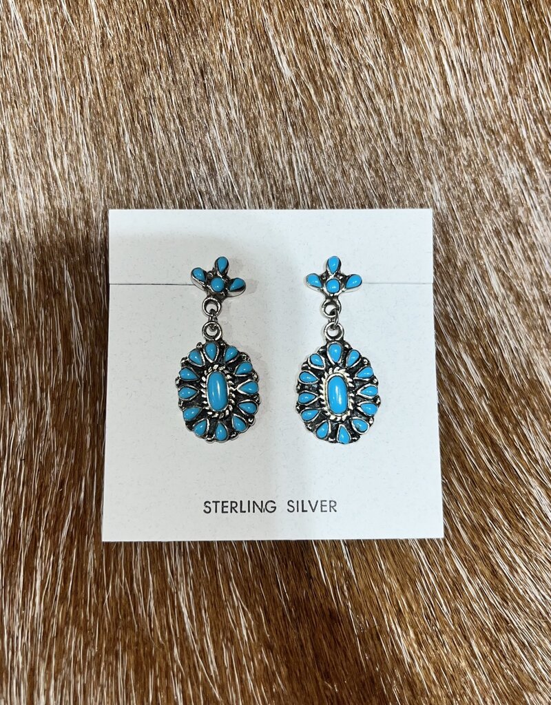 SS Kingman Turquoise Earrings