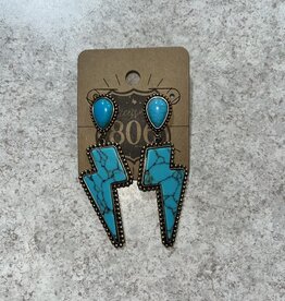 Accessories 806 Turquoise Lightning Bolt Earrings