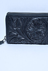 Rafter T Ranch Company Small Tooled Black Wallet