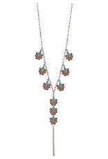 Justin Necklace Turquoise & Coral Stones