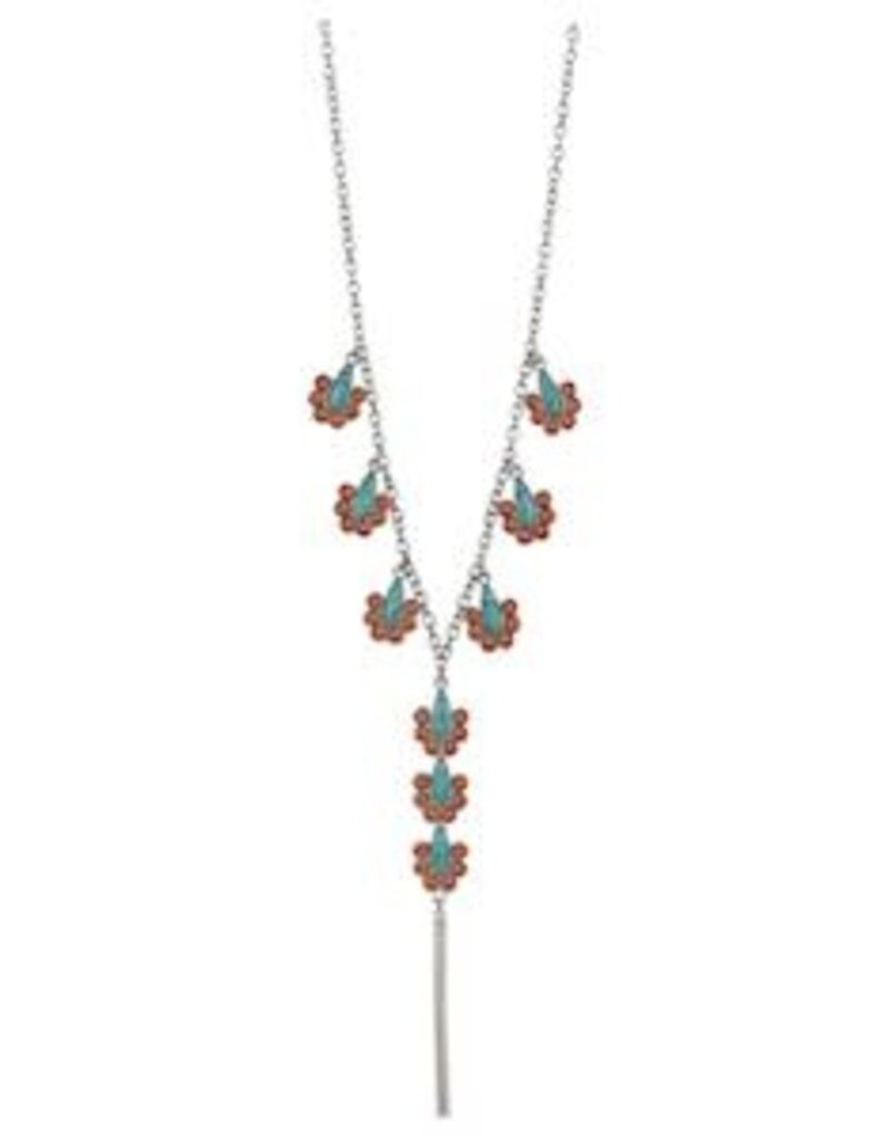 Justin Necklace Turquoise & Coral Stones