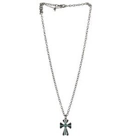 Justin Necklace Cross w/Turquoise Enamel Accent