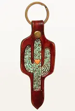 American Darling Cactus Shaped Tooled Keychain