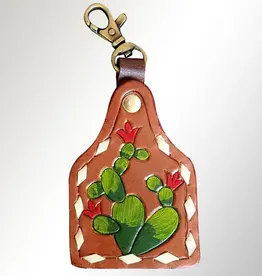 American Darling Eartag Keychain w/Cactus Buckstitch
