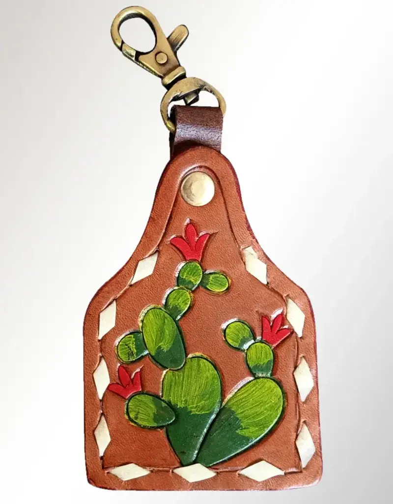 American Darling Eartag Keychain w/Cactus Buckstitch
