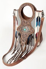 American Darling Hand Tooled Saddle Blanket Genuine Leather Women Bag