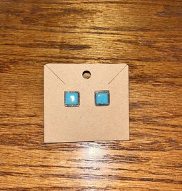 Boho Sol Turquoise Square Studs