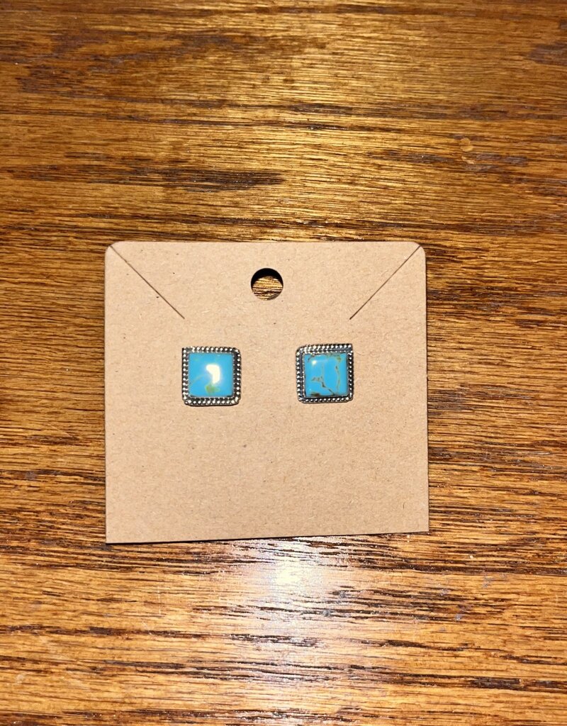 Boho Sol Turquoise Square Studs