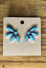 Boho Sol Turquoise Half Flower Earrings