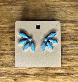 Boho Sol Turquoise Half Flower Earrings