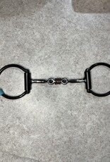Dutton Bits Three Piece Dog Bone w/Copper Rings - D-Ring Snaffle