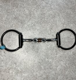 Dutton Bits Three Piece Dog Bone w/Copper Rings - D-Ring Snaffle