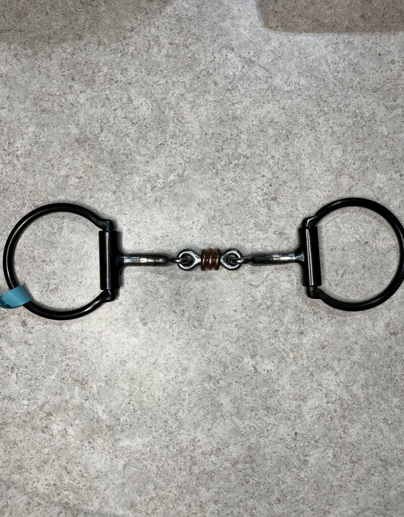 Dutton Bits Three Piece Dog Bone w/Copper Rings - D-Ring Snaffle