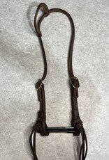 Dutton Bits One Ear Harness Leather Double Adj w/Rattlesnake Knots