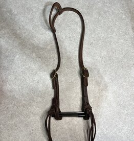 Dutton Bits One Ear Harness Leather Double Adj w/Rattlesnake Knots
